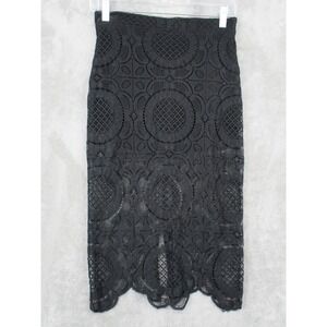 Bebe Skirt Womens 4 Lace Midi Skort Sheer Vamp Witchy Whimsigoth Dark Coquette